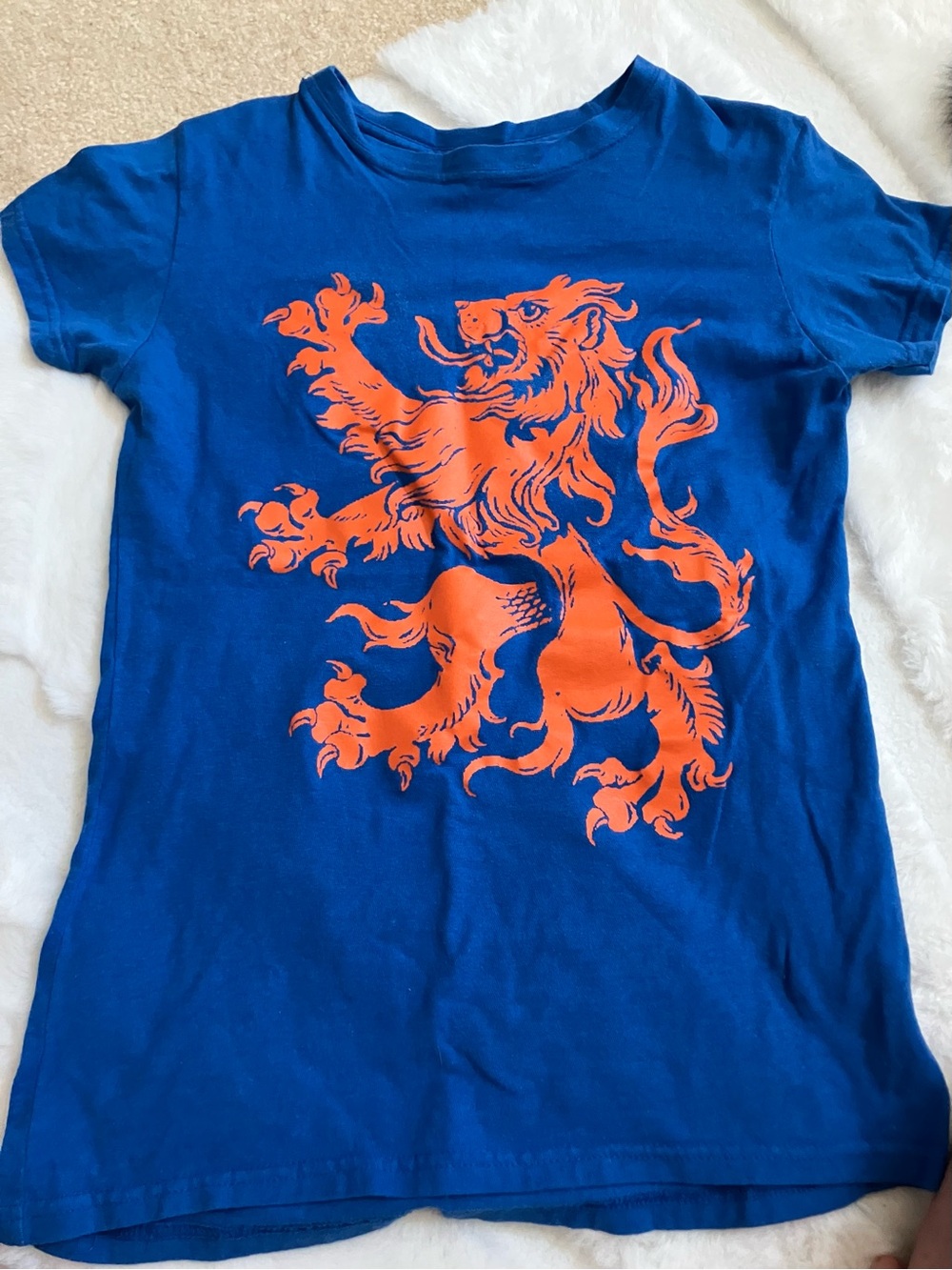 Dutch Soccer Tee with Orange Lion Print